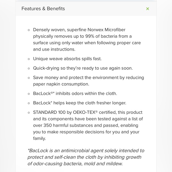 Norwex Counter Cloth Napkins Set of 4 Mushroom w/ Sea Mist Trim approx 7… - Picture 4 of 4